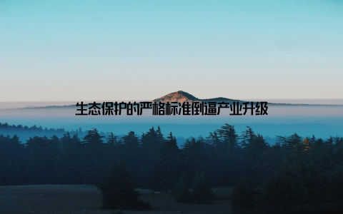 生态保护的严格标准倒逼产业升级