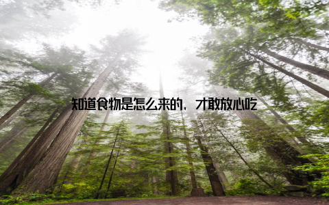 知道食物是怎么来的, 才敢放心吃