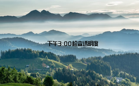 – 下午3:00检查透明度