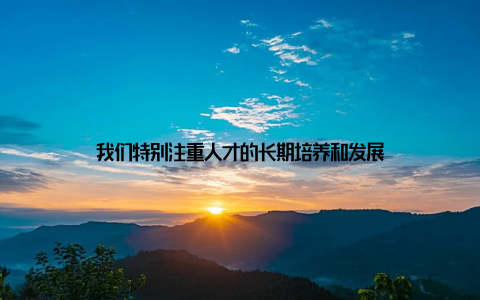 我们特别注重人才的长期培养和发展