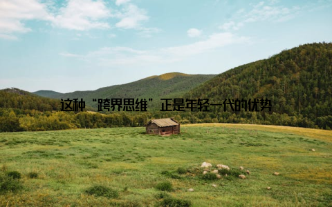 这种“跨界思维”正是年轻一代的优势