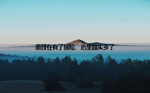 而现在有了保险, 心里踏实多了